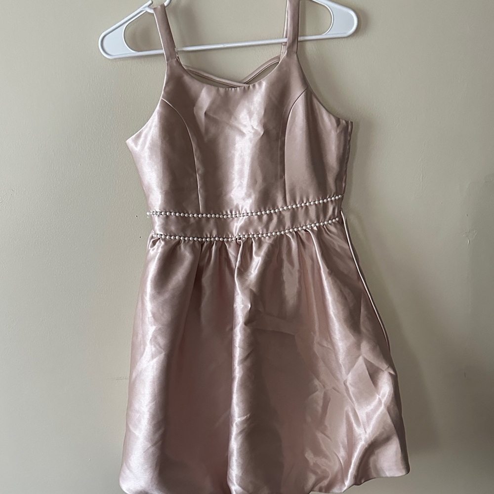 Speechless Blush Satin Kids Dress